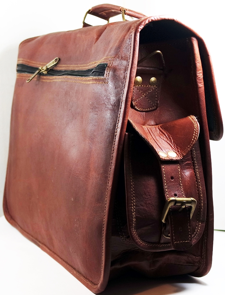 rustic leather briefcase